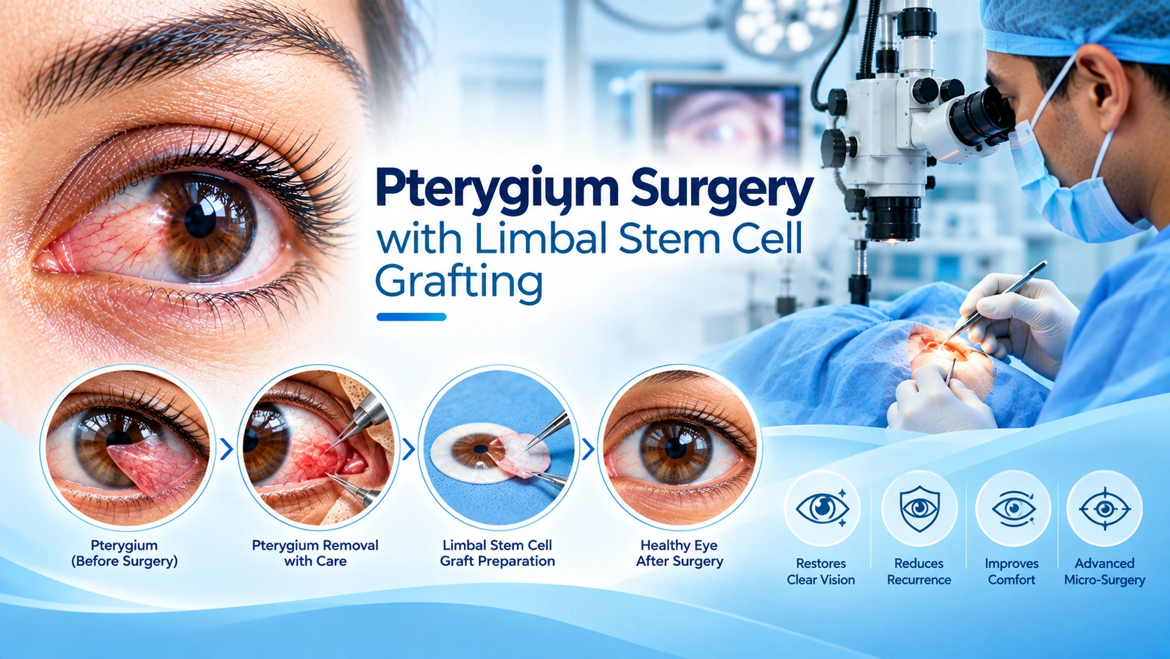 Pterygium Surgery with Limbal Stem Cell Grafting - Alolika Hospitex Bankura